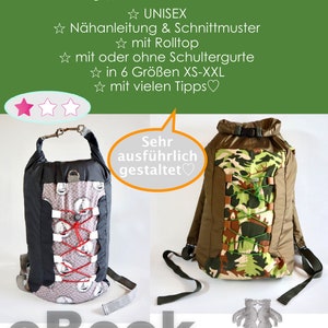 Mex Rucksack Seesack Outdoor Camping Wanderrucksack für die Familie XS-XXL E-Book Schnittmuster Nähanleitung DIY Design firstloungeberlin Bild 6