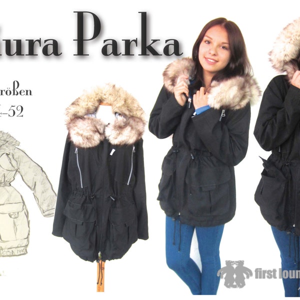 Miura *** Ebook fichier PDF parka manteau veste à capuche instructions avec motif en 5 tailles, 2 longueurs fait à la main avec par LOVE firstloungeberlin.com