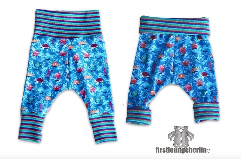 Grow-along baby pants PDF 7 sizes sewing pattern & instructions from firstloungeberlin image 4