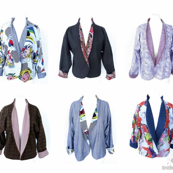 BOHO *** eBook Wende Jacke Blazer in 7 Größen XS-3XL Schnittmuster & Nähanleitung - Nähen für Anfänger DIY Design von firstloungeberlin