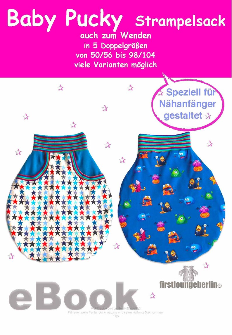 Baby Pucky Pucksack pattern & sewing instructions in 5 sizes from firstloungeberlin image 2