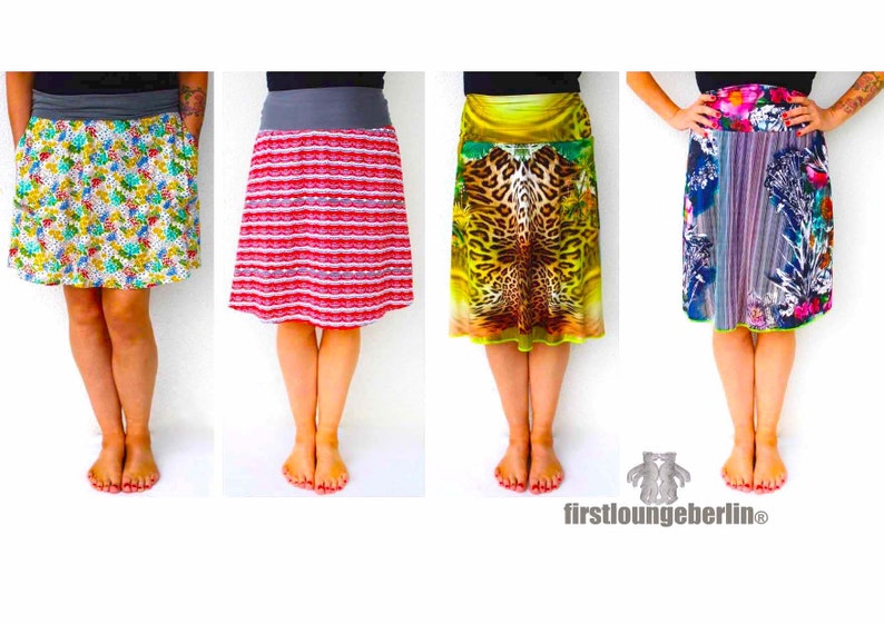 Ladies skirt skirt in 5 lengths PDF pattern eBook image 3