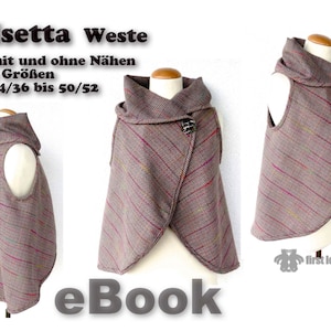 Isetta *** libro electrónico archivo pdf instrucciones de costura de chaqueta chaleco con patrón de costura en 5 tallas dobles xs/s - xl/xxl firstloungeberlin fecha de nacimiento de mujer