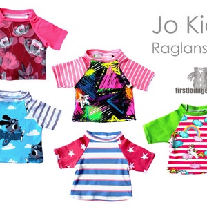 JO Kids Kinder T-Shirt mit Raglanärmel Unisex Sommer Oberteil Kindershirt Schnittmuster nähen PDf eBook firstloungeberlin Jungs Mädchen Top Bild 1