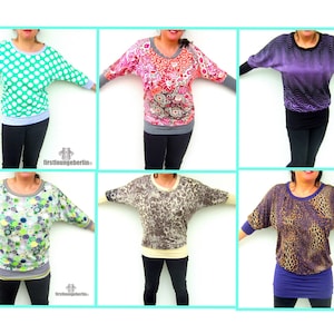 Us-Funny ** ebook PDF-file Shirt & Dress with U-boat neckline sewing instruction pattern 11 sizes xs to xxl Design Woman Ladies