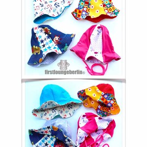 TULIP HAT summer hat beach hat hat sun hat summer sun hat PDF ebook sewing pattern for the whole family baby hat jersey hat jersey hat image 3