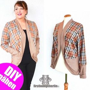 Lala *** eBook PDF file cardigan in 7 double sizes XS-XXXL sewing pattern with sewing instructions women women