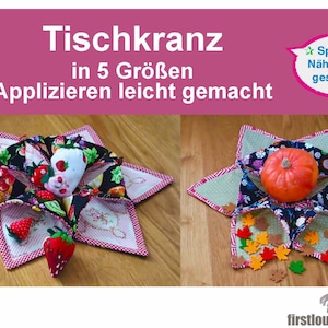 Table wreath *** star wreath e-book pdf file sewing pattern and sewing instructions in 5 sizes from firstloungeberlin