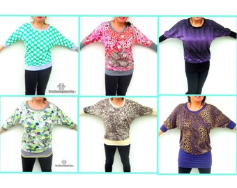 Funny ebook PDF file pattern shirt & dress sewing instructions with sewing pattern in 11 sizes 32/34 to 52/54 design by firstloungeberlin.com