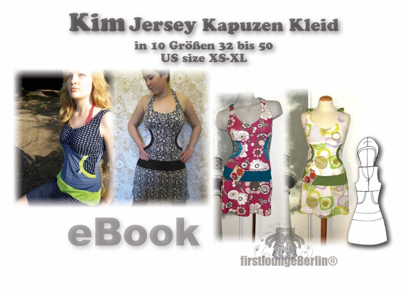 Kim jersey dress dress women's dress sports dress sweat dress sewing pattern eBook sweatshirt dress beach dress summer dress firstloungeberlin image 3