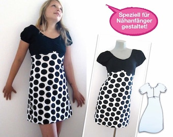 Claire jersey dress E-BOOK dress in 10 sizes from 32 to 50 sewing instructions with pattern design by firstloungeberlin