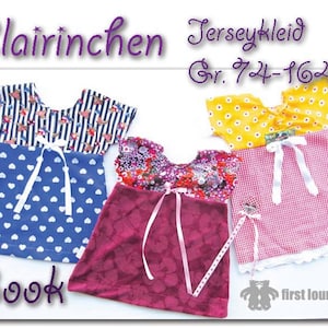 Clairinchen ***Children&#39;s Dress Tunic EBOOK pattern in 16 sizes 74 to 164 Sewing instructions with pattern made with Love by firstloungeberlin