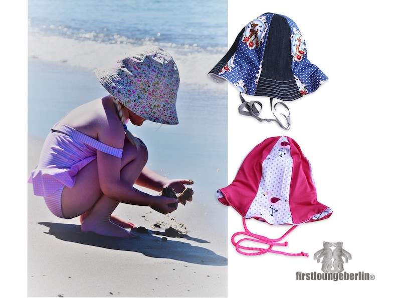 TULIP HAT summer hat beach hat hat sun hat summer sun hat PDF ebook sewing pattern for the whole family baby hat jersey hat jersey hat image 1