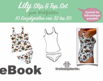 Lily Jersey Slip & Top 10 Größen von Gr. 32 bis 50 Nähanleitung mit Schnittmuster von firstloungeberlin