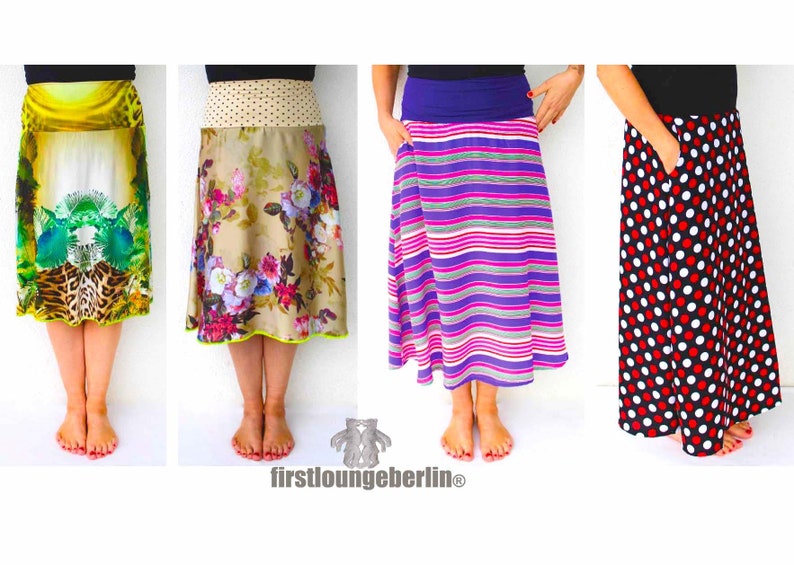 Ladies skirt skirt in 5 lengths PDF pattern eBook image 4