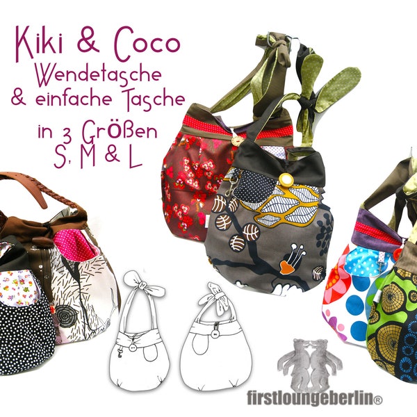 Kiki &Coco Umhängetasche Beutel Wendetasche Tasche Shopper 2 Kombi E-Books nähen Schnittmuster Schnürbeutel Schultertasche firstloungeberlin