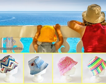 Summer hat bucket hat also reversible - hat fisherman hat for children, babies, men, women EBook rain hat beach hat hat sewing pattern DIY PDF