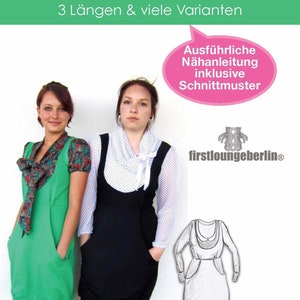 Evelyn *** e-book dress long shirt dress e-book PDF file pattern Sewing instructions with pattern size 32-54, XS-XXL from firstloungeberlin