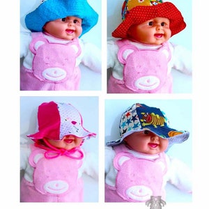 TULIP HAT summer hat beach hat hat sun hat summer sun hat PDF ebook sewing pattern for the whole family baby hat jersey hat jersey hat image 7