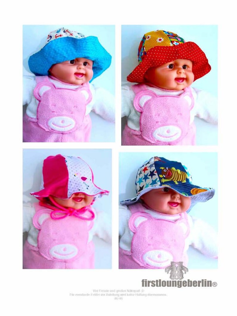 TULIP HAT summer hat beach hat hat sun hat summer sun hat PDF ebook sewing pattern for the whole family baby hat jersey hat jersey hat image 7