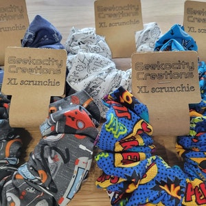 Geek Cotton and Velvet XL Hair Scrunchies  - Buy Any 2 XL Scrunchies and Save!