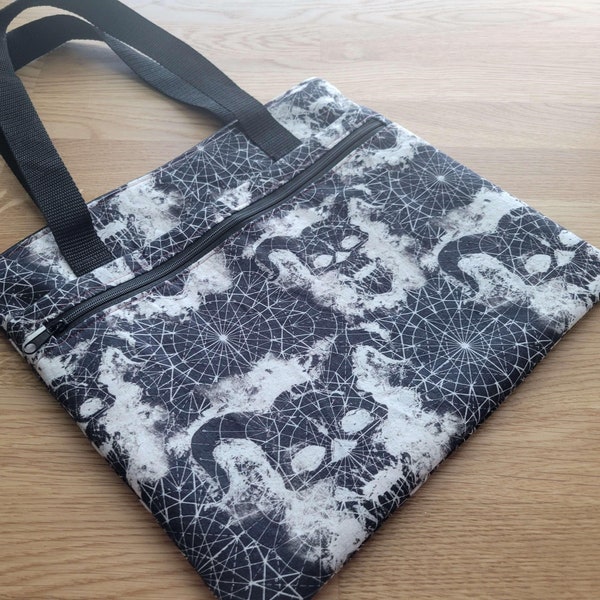 Handmade Cotton Tablet or Small Laptop Sleeve Satchel - Handles - Multiple Pockets - Multiple Exterior and Lining Fabric Choices