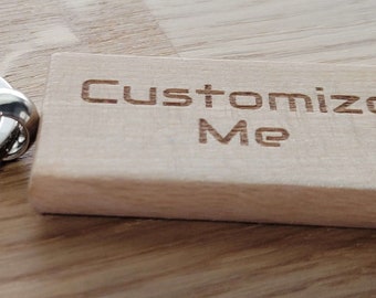 Bulk Order Custom Laser Engraved Wooden Keychains - 10 Keychains