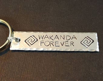 Wakanda Forever - Hand Stamped Aluminum Key Chain Fob