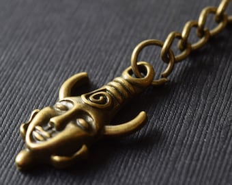 Samulet Keychain - Bronze-Tone Aluminum Key Chain - Occult - Protection - Pagan - Wiccan