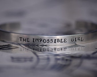 The Impossible Girl - Clara Oswald - Hand Stamped Aluminum Bracelet Cuff