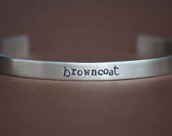BROWNCOAT - Hand Stamped Aluminum Bracelet Cuff