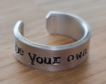 Be Your Own Anchor - Hand Stamped Aluminum Adjustable Ring