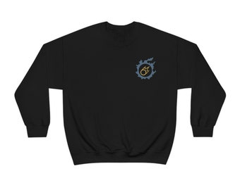 Black Mage FFXIV Job Emblem Sweat-shirt ras du cou unisexe à mélange lourd