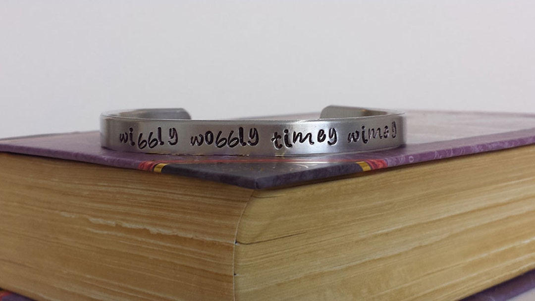 Wibbly Wobbly Timey Wimey Hand Stamped Aluminum Bracelet Cuff - Etsy