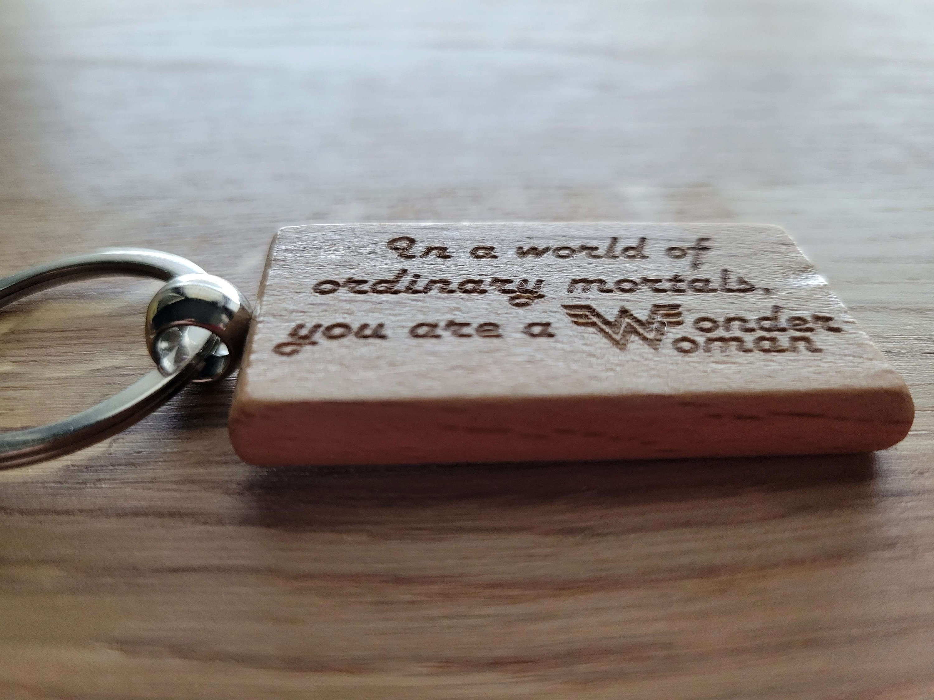 Keychain ID Holder Wallet - In a World of Mere Mortals you are a W W - Leather Keychain ID Holder Wallet - In a World of Mere Mortals you are a W W - Leather