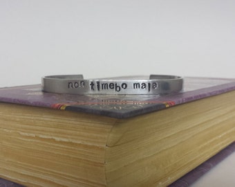 Non Timebo Mala - I Will Fear No Evil - Hand Stamped Aluminum Bracelet Cuff