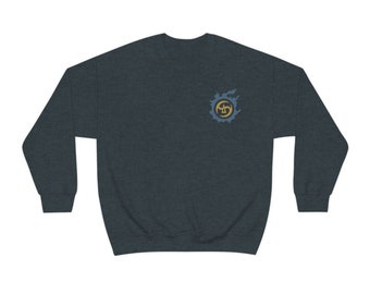 Samurai FFXIV Job Emblem Sweat-shirt ras du cou unisexe à mélange lourd