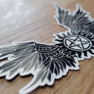 Winged Anti-Possession Symbol Tattoo Vinyl Decal Die Cut Sticker for Laptop - Phone Case - Tumbler - Computer