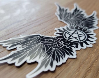 Winged Anti-Possession Symbol Tattoo Vinyl Decal Die Cut Sticker for Laptop - Phone Case - Tumbler - Computer