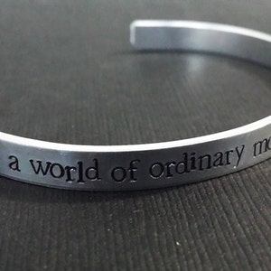 In a world of ordinary mortals, you are a Wonder Woman Hand Stamped Aluminum Bracelet Cuff image 1