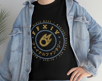 Black Mage FFXIV Job Emblem T-shirt unisexe en coton épais