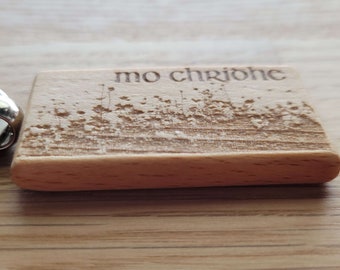 Mo Chridhe - Scottish Gaelic - Laser Engraved Wooden Keychain