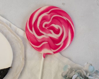 Raspberry Vanilla Giant Lollipop - Gift for Her - Party Favour - Food Gift - Foodie - Wedding Favour - Christmas - Confectionery
