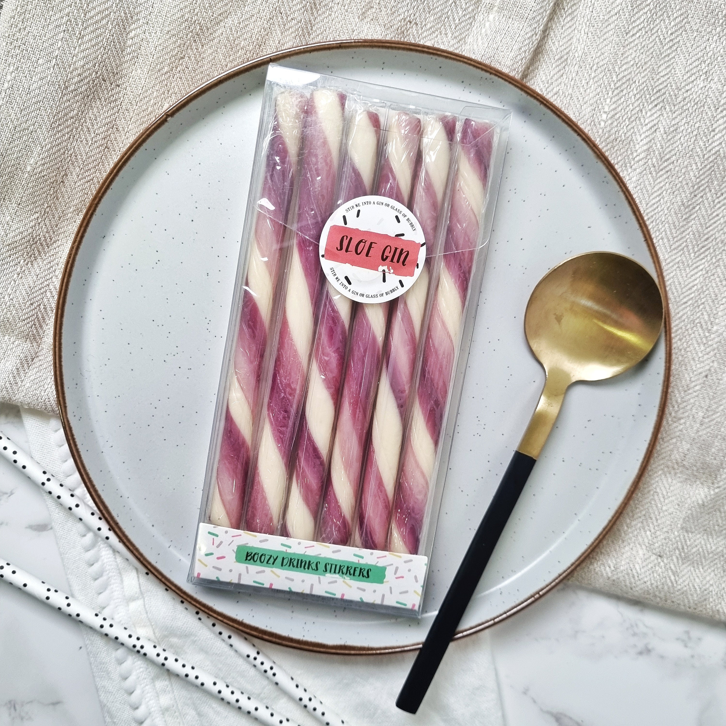 Sloe Gin Drink Stirrers - Gin Gift - Gin Lover - Gift for Her - Hen Party Favour - Foodie Gift - Food Gift - Alcoholic Sweets - Sloe Berries