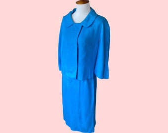 1960s Blue Skirt Suit with Jacket