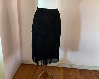1940s Black Tassel Skirt