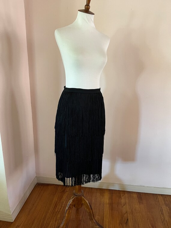 1940s Black Tassel Skirt - image 1