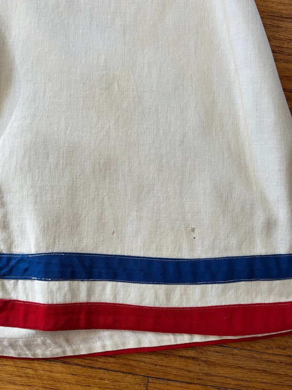 1930s  Cotton Linen Beach Pajamas Wide Leg Chevro… - image 6