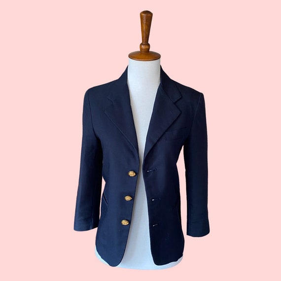 Ladies blue blazer 2025 gold buttons