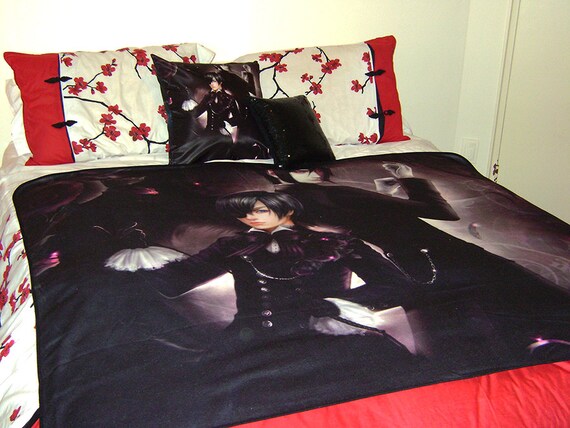 Kuroshitsuji Ciel Phantomhive Sebastian Michaelis Art Blanket Large